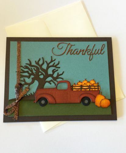 Handmade Fall Card ~ Pumpkin Truck ~ made w/ Stampin Up & other pr