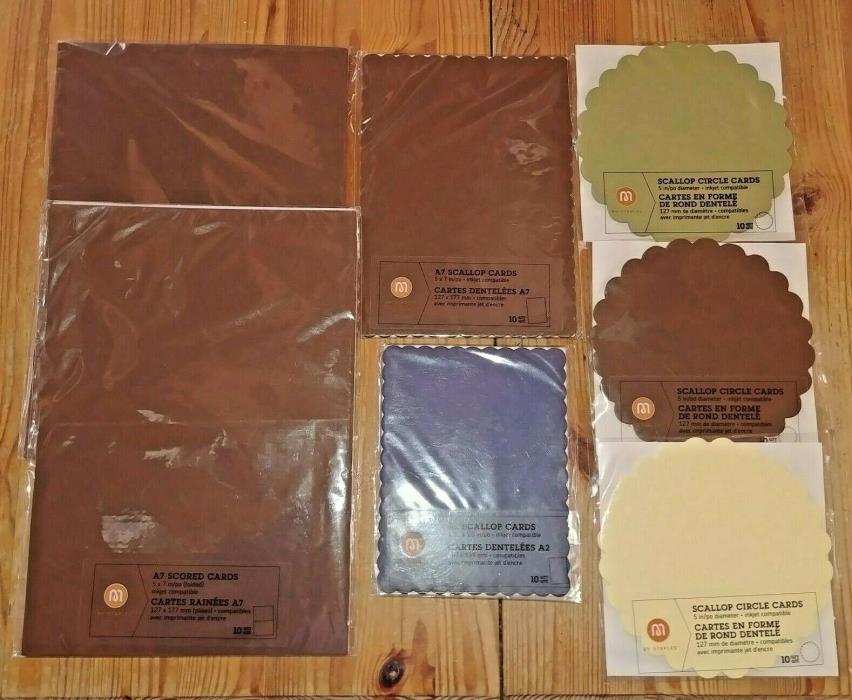 M by Staples card Making Supplies Scrapbooking Lot of 7 Scallop Circle A7 A2 New