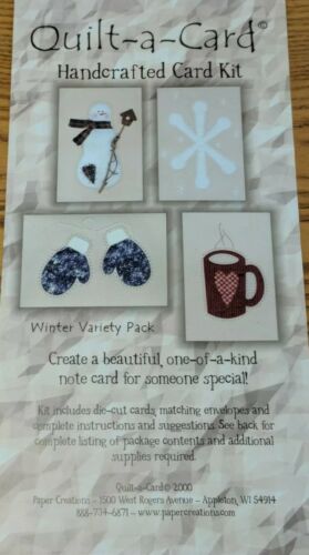 2001 QUILT-A-CARD WINTER VARIETY CHRISTMAS  HANDCRAFTED CARD MAKING KIT SET OF 8