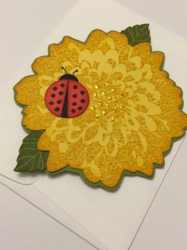 Handmade Birthday Card ~ Flower with Ladybug ~ made w/ Stampin Up & other prod