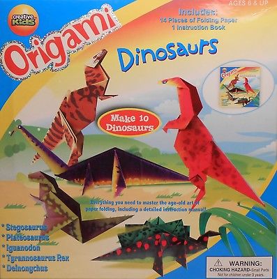 Origami DINOSAURS Stegosaurus T-Rex Plateosaurus Iguanodon Arts Crafts Bx
