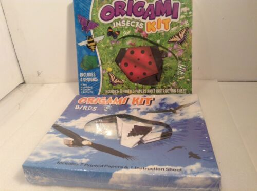 2 Childrens ORIGAMI Kits, Insects And Birds And Instructions New Unopened