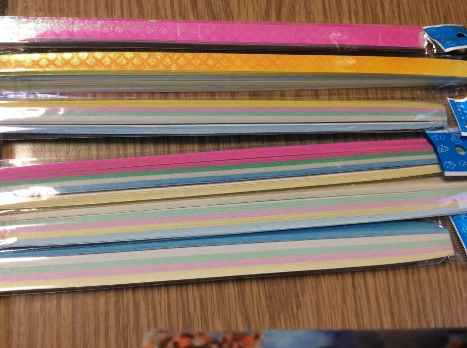 Paper Craft Origami Paper or Quilling Paper Strips 90 pcs You Choose Design