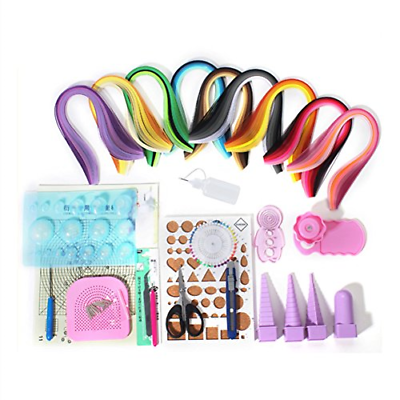 YURROAD Paper Strips Quilling Tools Kit, 18 Kinds Tools and 900 Strips Paper