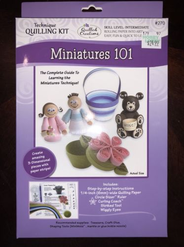 Brand New Quilled Creations Miniature's 101 Technique Quilling Kit  #270