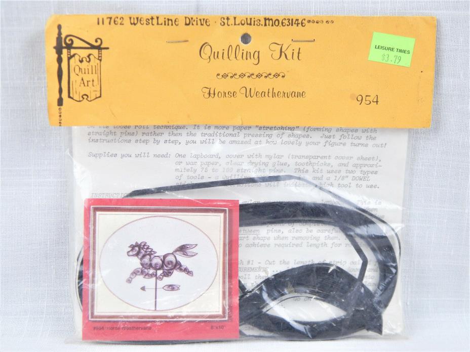 Vintage Sealed 1985 Quill Art 8x10 Horse Weathervane Quilling Kit #954