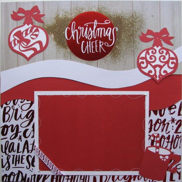 ~New~Christmas Cheer~2 pre-made 12x12 scrapbook pages~thebigbluebarn~