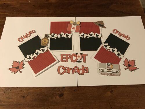 Disney Epcot Canada scrapbook page set photo mats and die cuts set