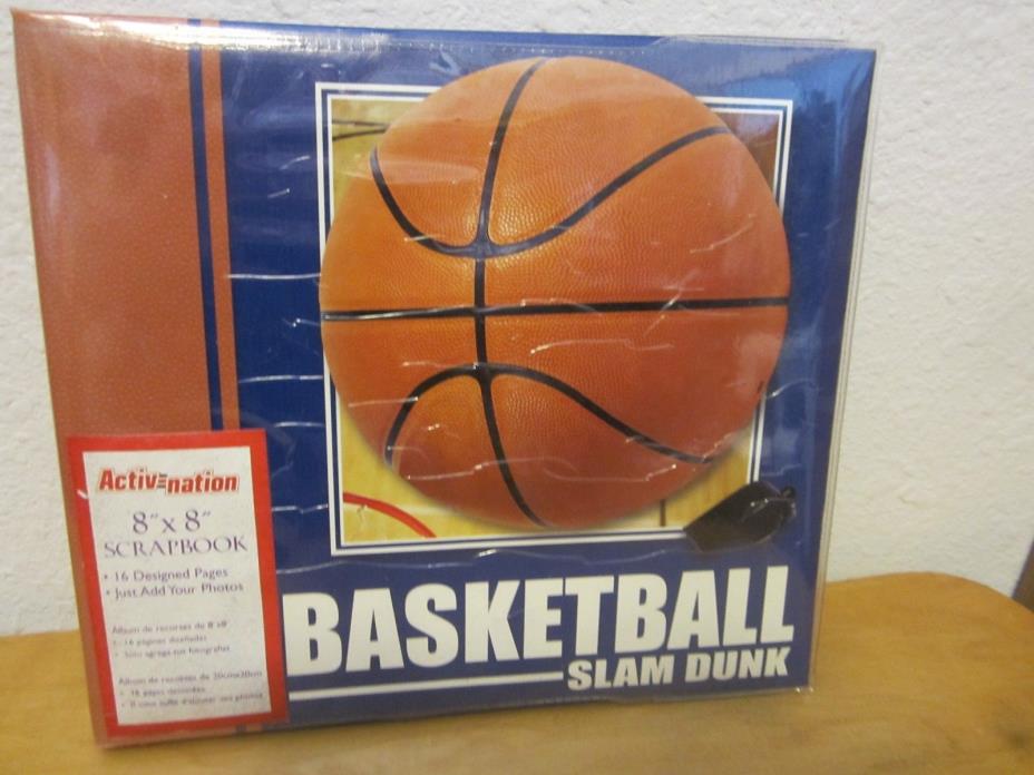 MARKINGS BY C.R. GIBSON 8X8 BASKETBALL SLAM DUNK SCRAPBOOK ALBUM