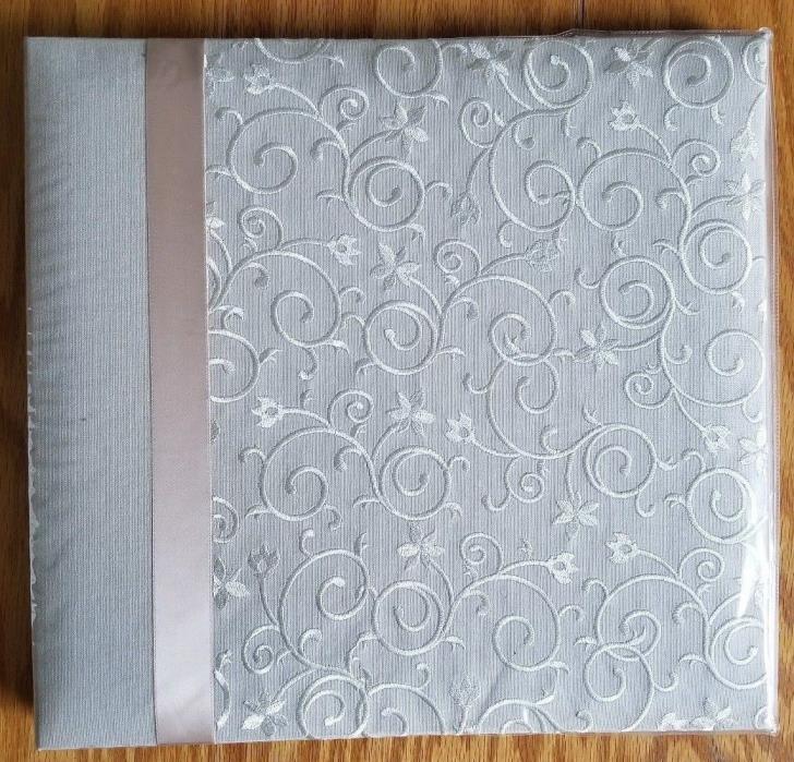 Pioneer Scroll Embroidery Fabric Postbound Album with Ribbon - 12