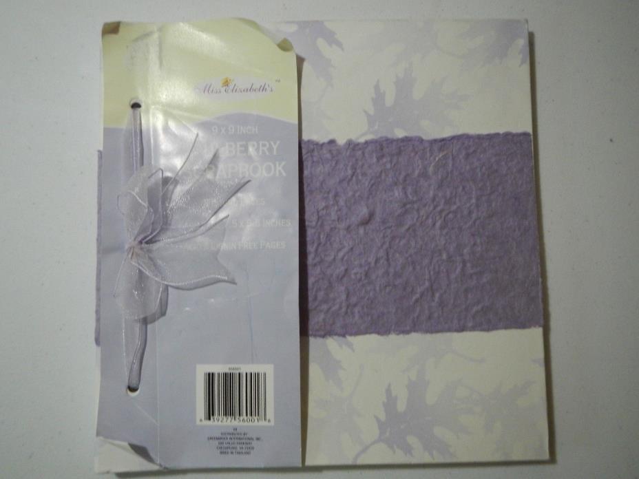 Miss Elizabeth's Purple Mulberry Scrapbook 8 pages included, acid & lignin free