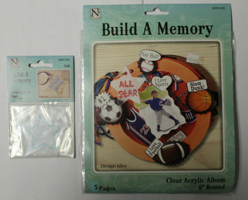 Build A Memory Round Clear Acrylic Album with 2 Clear Acrylic Stars