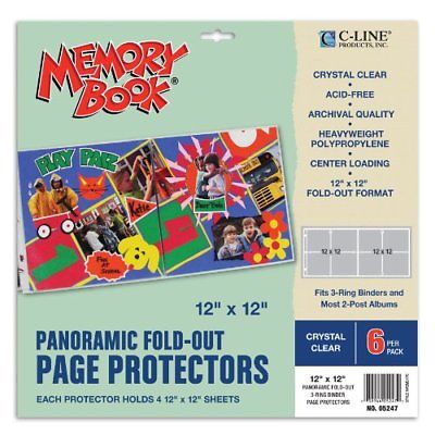 Panoramic Fold-Out Scrapbook Page Protectors, Center Loading,C-Line Memory Book