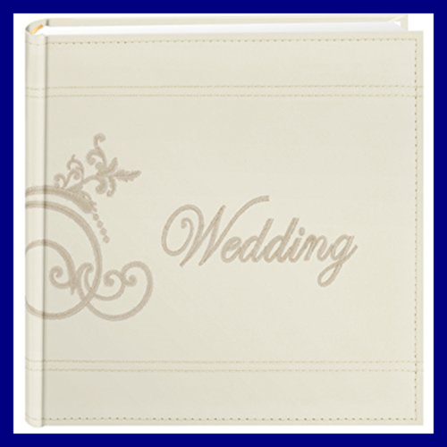 Pioneer Embroidered Scroll & Wedding Sewn Leatherette Cover Photo Album IVORY 1