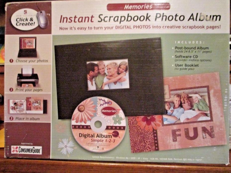 Scrapbook Photo Album With Software CD Make Digital Photos into Pages Instantly