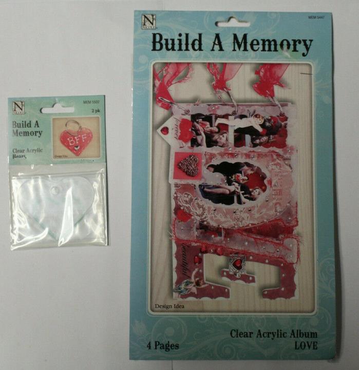Build A Memory Clear Acrylic Album with 2 Clear Acrylic Hearts.