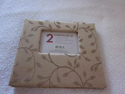 NEW BARGAIN 8X8 SCRAPBOOK ALBUM/ GOLD FABRIC COVER WITH PHOTO WINDOW & 20 PGS