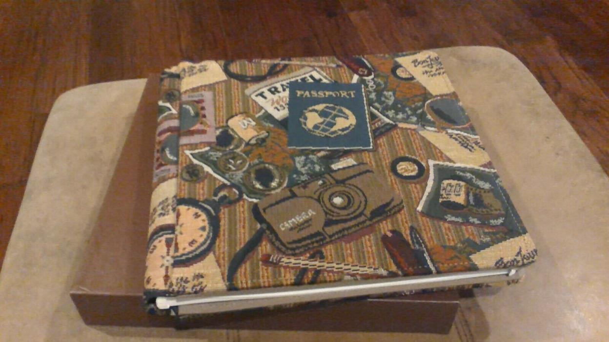 Creative Memories Travel Passport Tapestry 12x12 Album Scrapbook + 15 Pages &Box