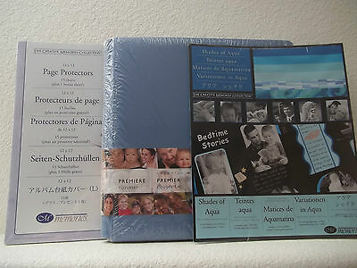 Creative Memories 12x12 Lt Blue Premier Coverset Album Page Protectors Paper NEW