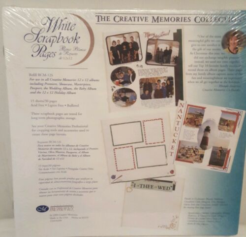 Creative Memories 12x12 White pages Refill Scrapbooking Pages