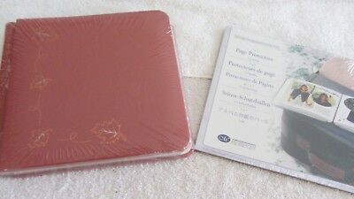 Creative Memories 7x7 Scrapbook Album Red Foil Leaves with PAGES & PROTECTORS
