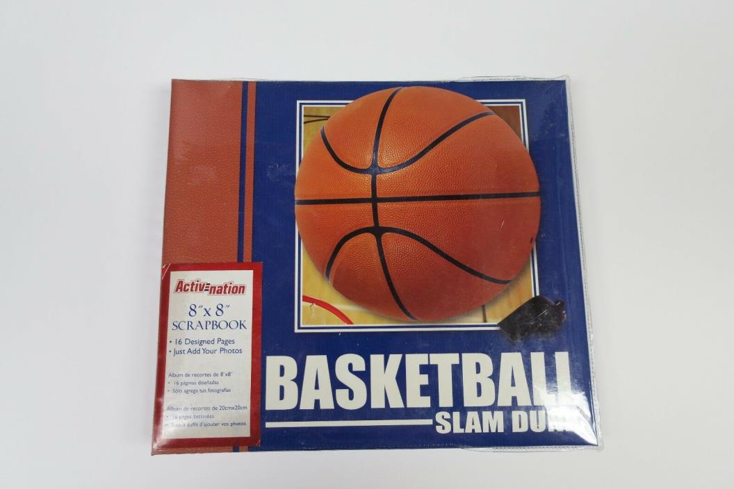 Basketball 8 x 8 Scrapbook Album with 16 Pre-designed Pages-JUST ADD PHOTOS-NEW!
