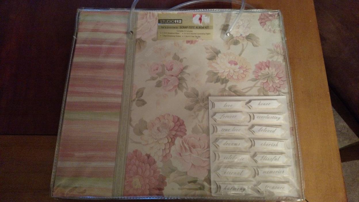 Studio 112 Wedding scrap-tote album kit flower pattern