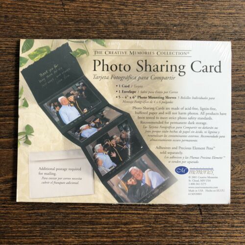 Creative Memories Photo Sharing Card Black Holds 5 4