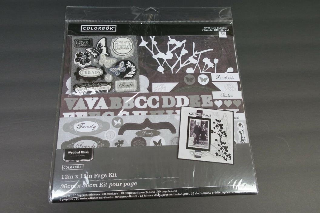Colorbok 12 x 12 WEDDED BLISS Scrapbook Page Kit--over 130 pieces! WEDDING--NEW!