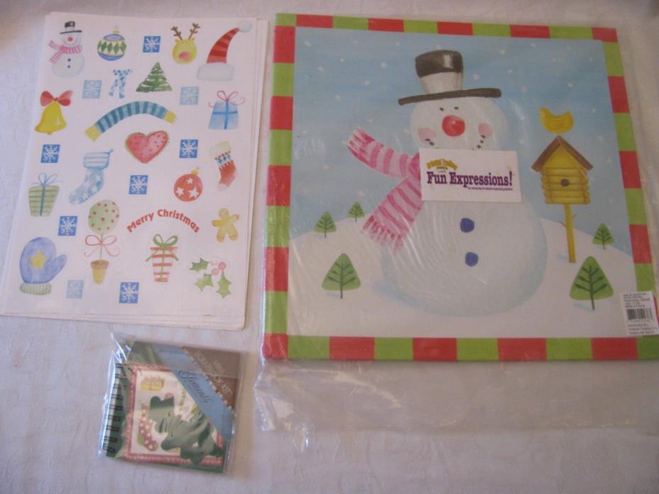 Christmas Holiday Scrapbooking Lot Full Sz Album, Elements Mini, Stickers, Emb