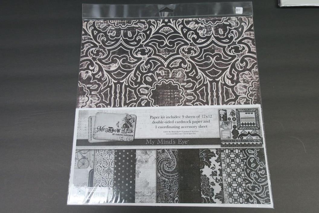 My Mind's Eye DAWN 12 x 12 Scrapbook Paper & Accessories Kit--BLACK & WHITE--NEW