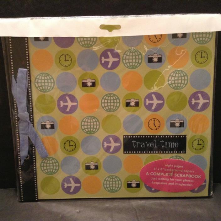 Moments 2 Go Complete Scrapbook Kit TRAVEL TIME 8 pages 8” x 8”
