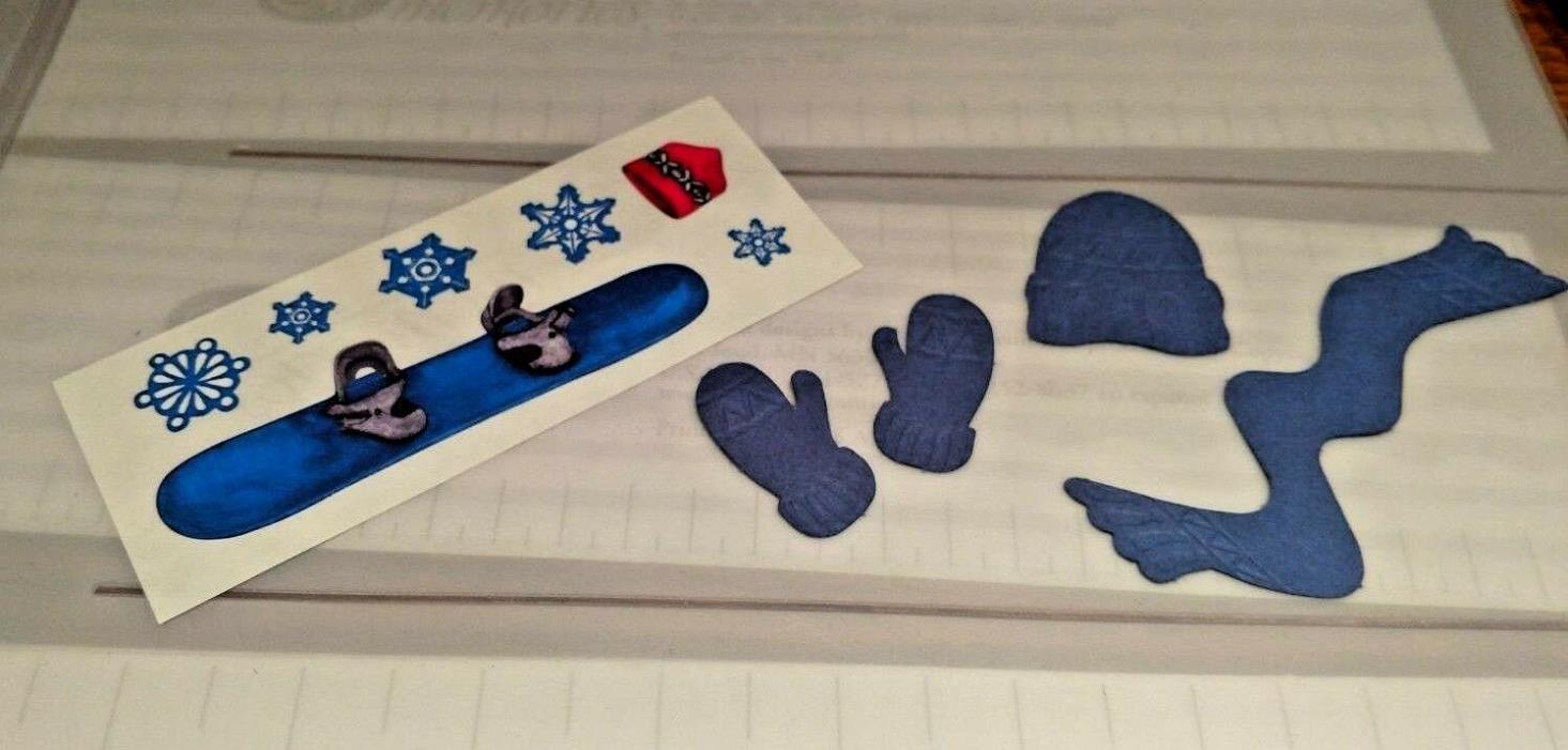 Creative Memories Die Cuts & Sticker Sheet   ~*~ SNOWBOARDING WINTER CLOTHES ~*~