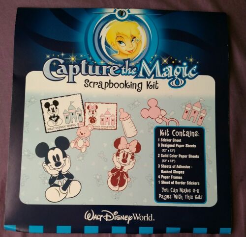 DISNEY WORLD SCRAP BOOKING KIT BABY MICKEY MOUSE MINNIE  STICKERS FRAMES NEW