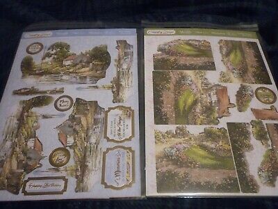 2 x HUNKYDORY COUNTRY DAYS DECO-LARGE KITS TOPPERS-CARD BLANKS-ENVELOPES (B)