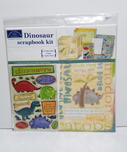 karen foster dinosaur scrapbook kit paper stickers 12 x 12 roar