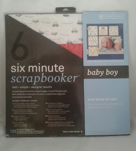 Baby Boy Six Minutes Scrapbooker Pages Kit 12 x 12 Unused Autumn Leaves