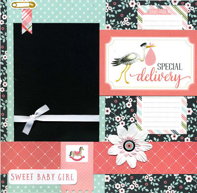 Special Delivery - 12x12 Premade Baby Scrapbook Page