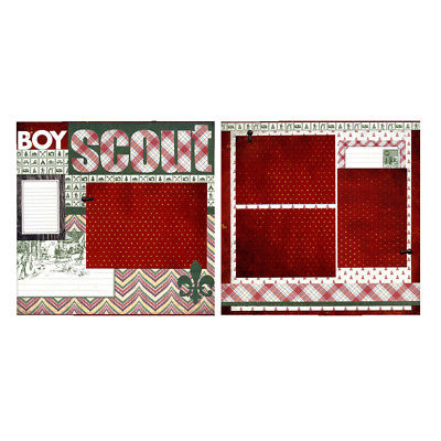 Boy Scout - 2 Coordinating Premade Scrapbook Pages