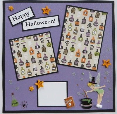 Premade Disney 12x12 Scrapbook Page/Layout - Tinker Bell Halloween