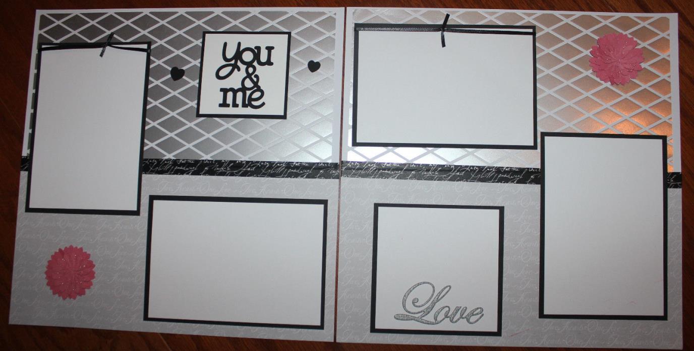 Wedding / Anniversary 12 x 12 scrapbook layout double page 3D photo ready
