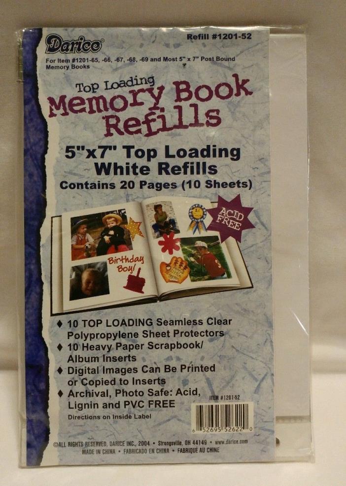 5x7 REFILL Pages Scrapbook Photo Album Refills Memory Book 5 x 7 Top Loading