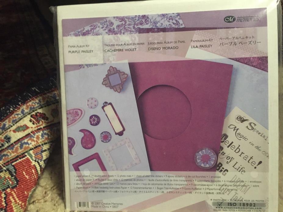 creative memories paper album kit purple paisley
