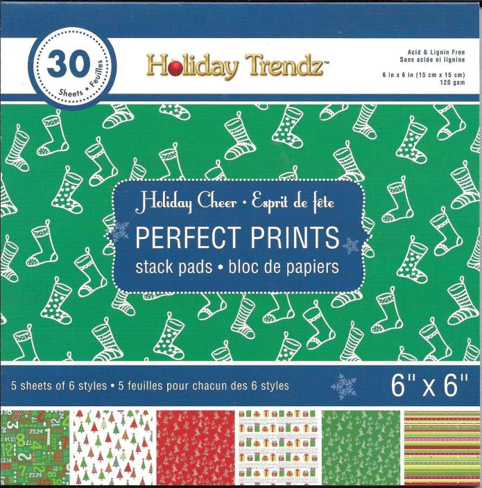 6 x 6 Paper Pad ~~ Holiday Cheer ~~ Christmas paper -- NEW (#1841)