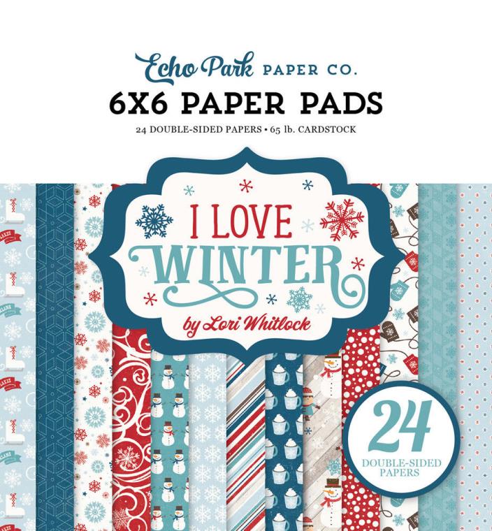 6 x 6 Paper Pad ~ I Love Winter ~ Double sided NEW (#2627)