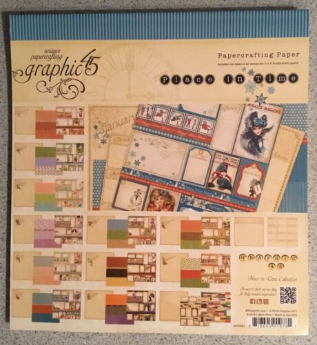RARE  ~ Graphic 45 PLACE IN TIME  8 x 8 Paper Pad NEW ~ Retired