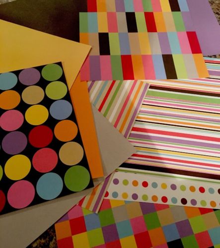 Huge Lot 12x12 Scrapbook Paper American Crafts 96 Sheets! Pink Brown Blue