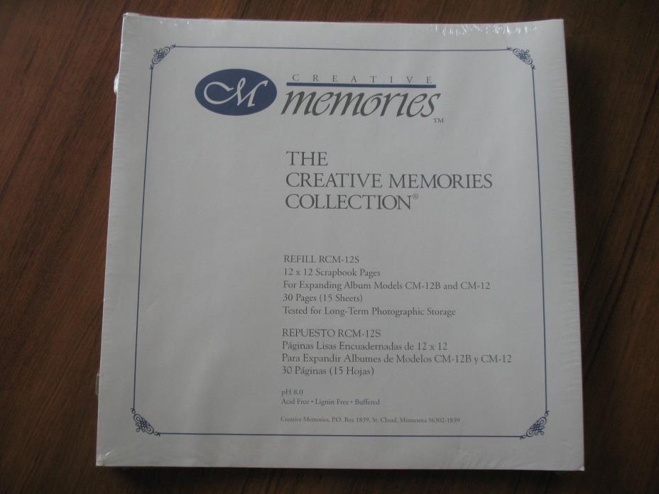 Creative Memories White Page Refills 12X12 New Pack of 15/30 Pages 