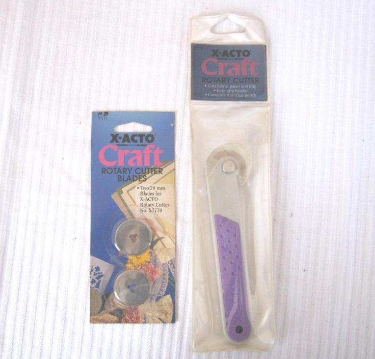 1 Xacto Rotary Cutter No. X7770 Storage Pouch with 2 Extra Blades NIP/NOS