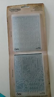 Sizzix 656643 by Tim Holtz Bingo & Patchwork Set Embossing Folder Set- NIP